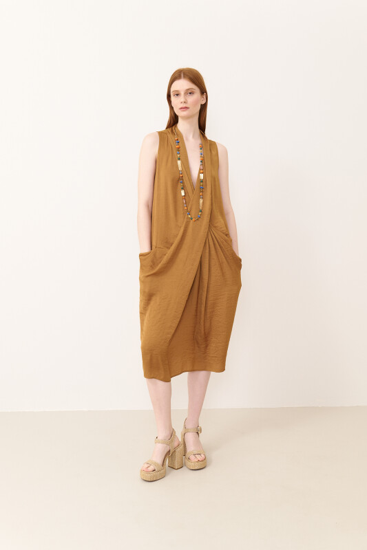 Midi Boy Saten Elbise Bal - 1