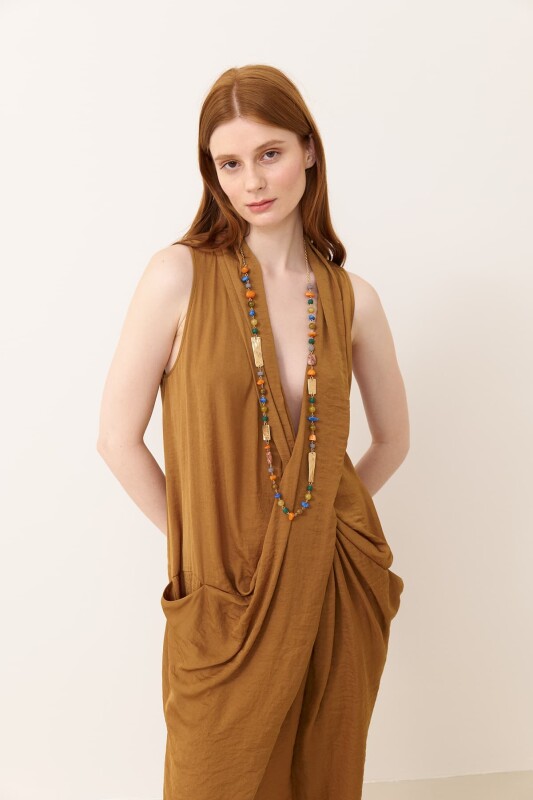 Midi Boy Saten Elbise Bal - 3