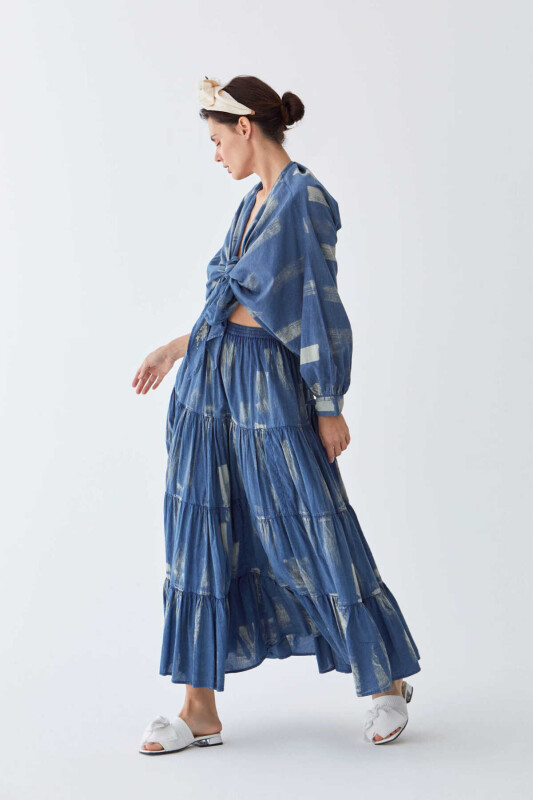 Midi Volanlı Etek Standart Renk - 4