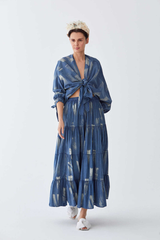 Midi Volanlı Etek Standart Renk - 1