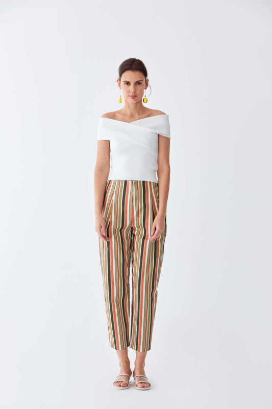 Omuz Dekolteli Triko Optik Beyaz - 3