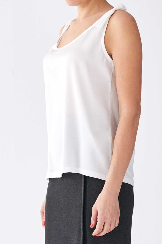 Omuz Detaylı Atlet Ekru - 3