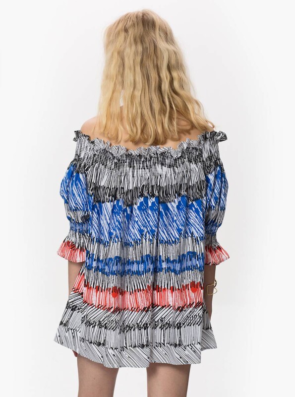 Omuz Detaylı Renkli Bluz Standart Renk - 2