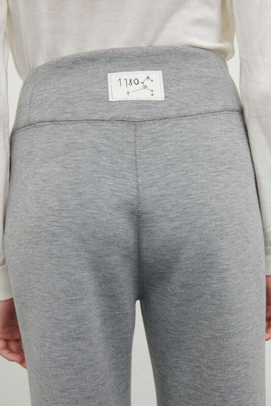 Beli Lastikli Pantolon Gri - 4