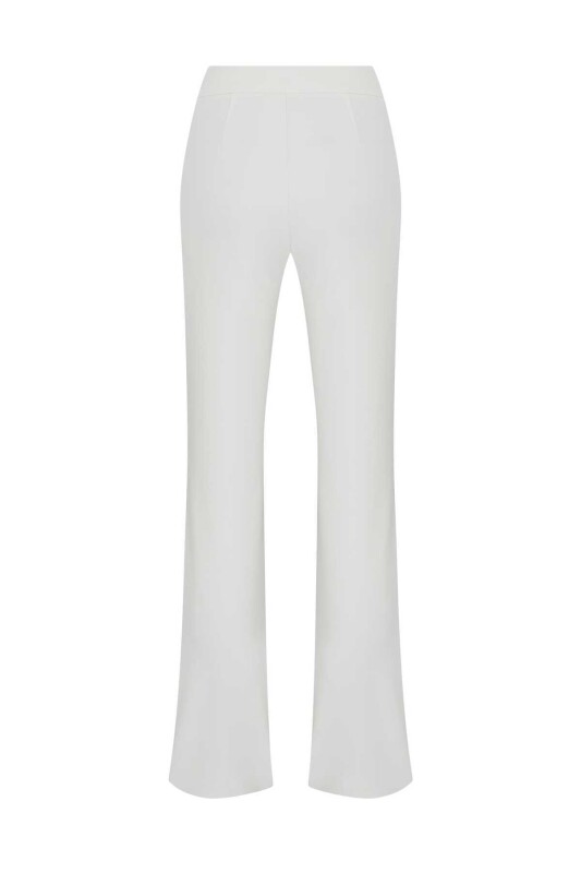 Paça Detaylı Kadın Pantolon Ekru - 2