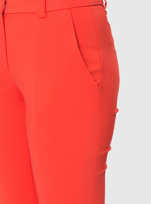  Paça Detaylı Kadın Pantolon Nar Çiçeği - 4