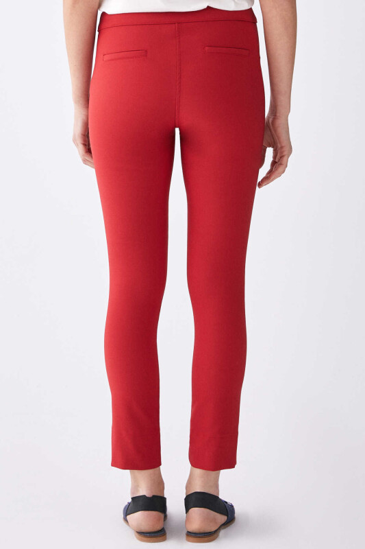  Paça Detaylı Pantolon Kiremit - 2