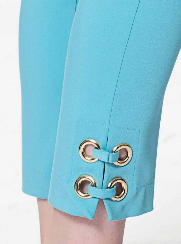 Paça Detaylı Pantolon Mavi - 4