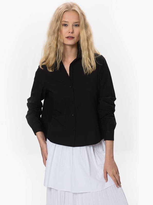 Pamuklu Gömlek Siyah - 1