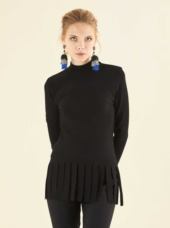  Parçalı Detaylı Triko Siyah - 3