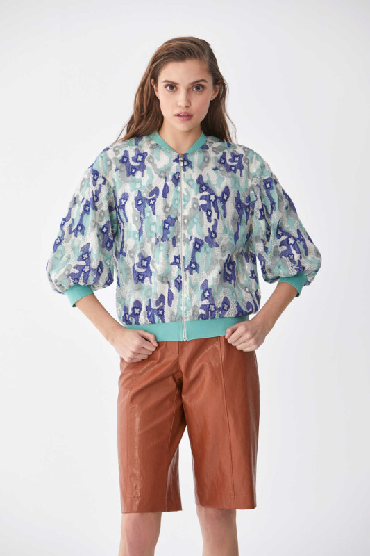 Payetli Bomber Standart Renk - 1