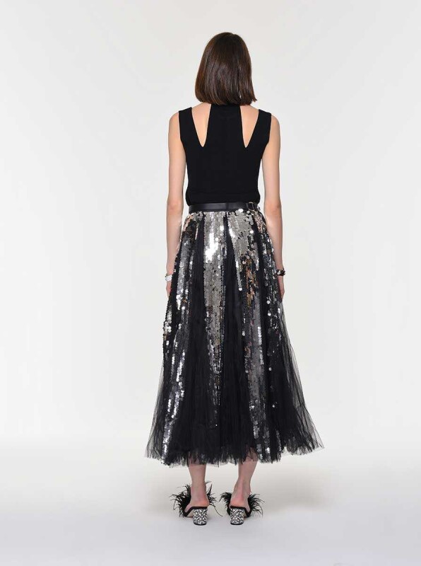 Payetli Etek Gümüş - 2