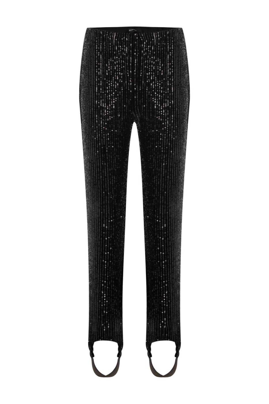  Payetli Kadın Pantolon Siyah - 5