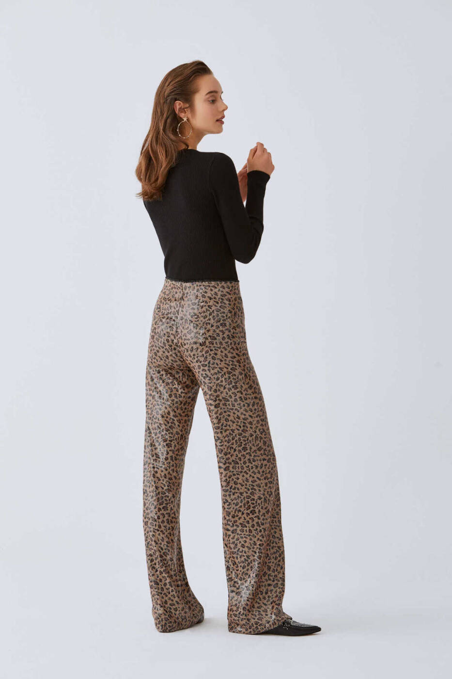  Payetli Ve Desenli Kadın Pantolon Standart Renk - 2
