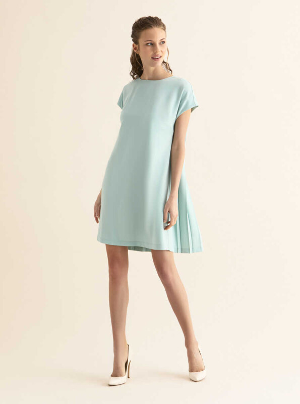 Pile Detaylı Elbise Akua - 1