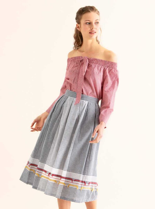 Pileli Etek Lacivert - 3