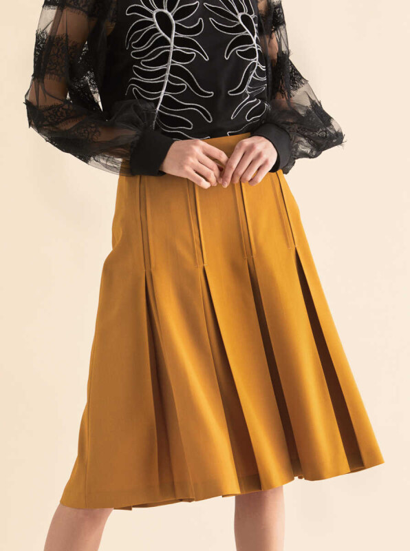  Pileli Etek Safran - 3
