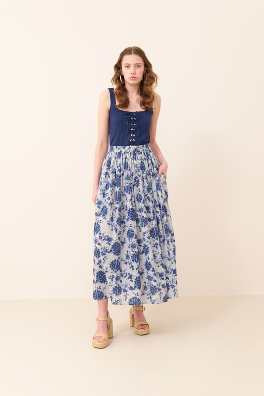 Pileli Maksi Boy Etek Standart Renk - 1