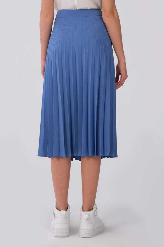 Pileli Midi Boy Etek Mavi - 2