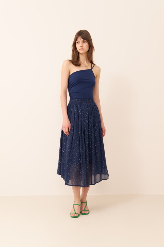 Pileli Midi Boy Etek Standart Renk - 1