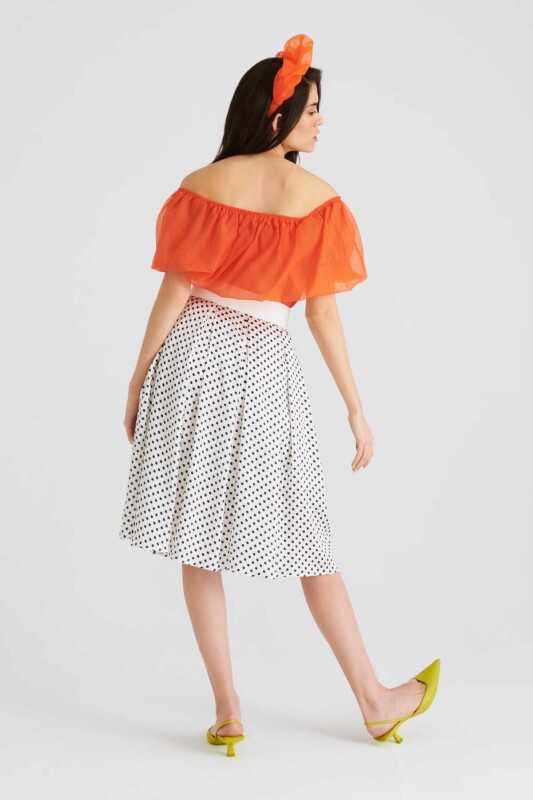 Pileli Puantiyeli Etek Standart Renk - 2