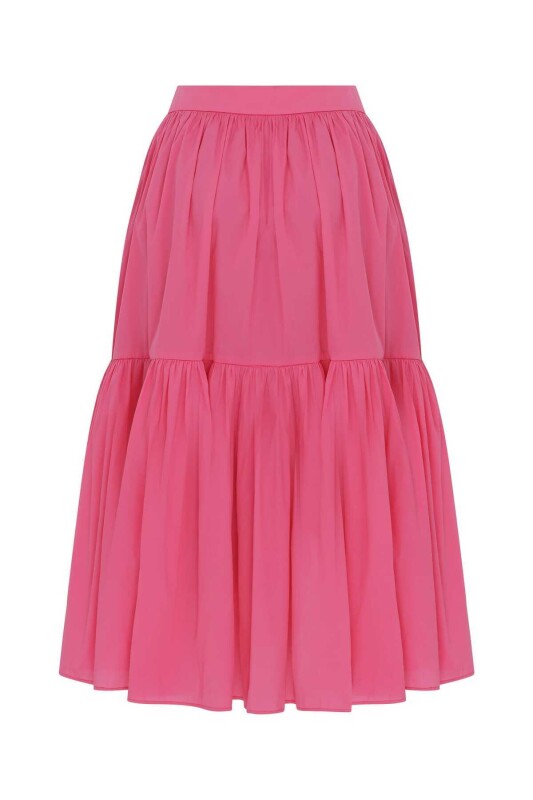 Pileli Uzun Etek Pembe - 5