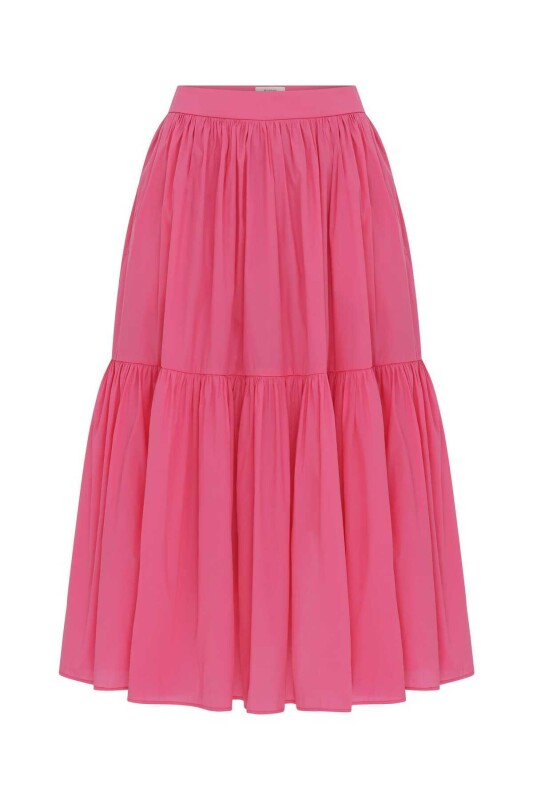 Pileli Uzun Etek Pembe - 4