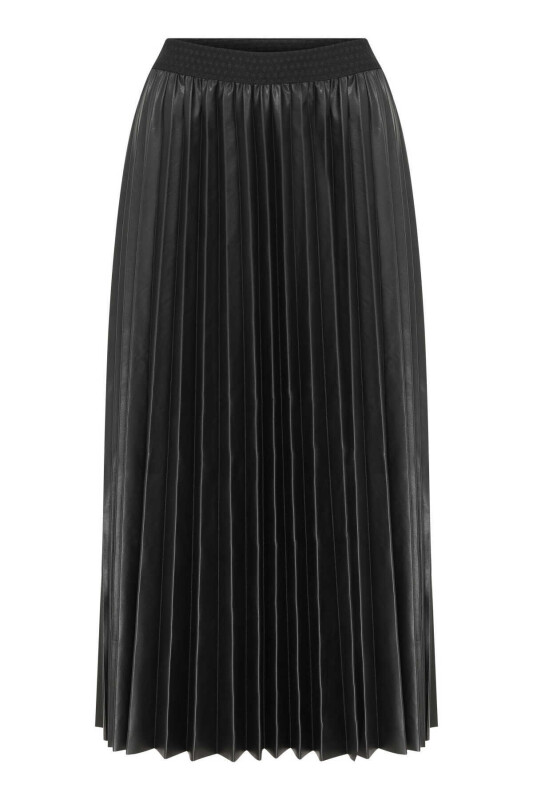  Piliseli Midi Etek Siyah - 4