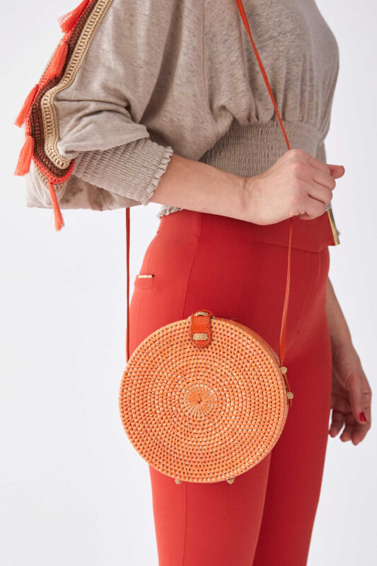 Portakal Rengi Daire Çanta Turuncu - 1