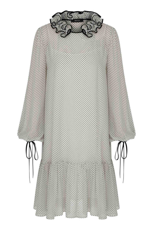  Puantiyeli Günlük Elbise Standart Renk - 4