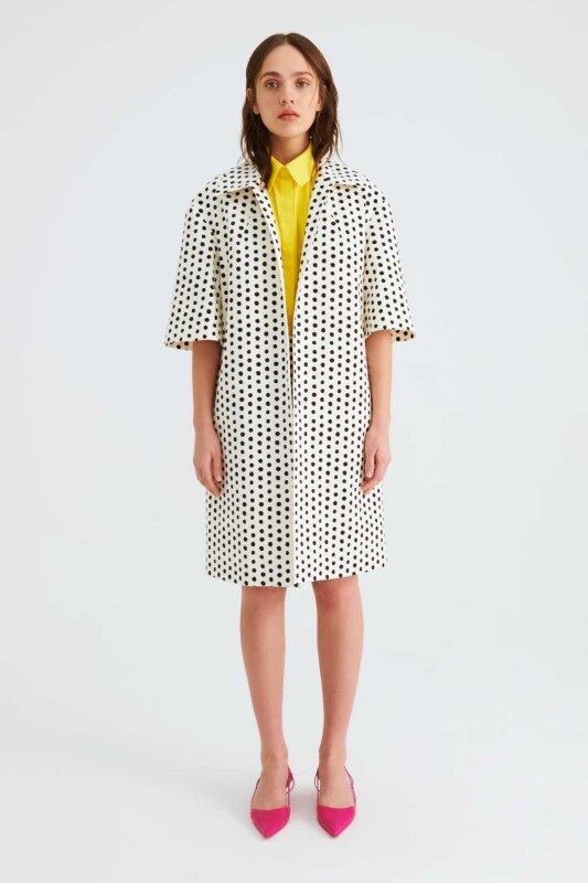 Puantiyeli Kap Siyah-Ekru - 1