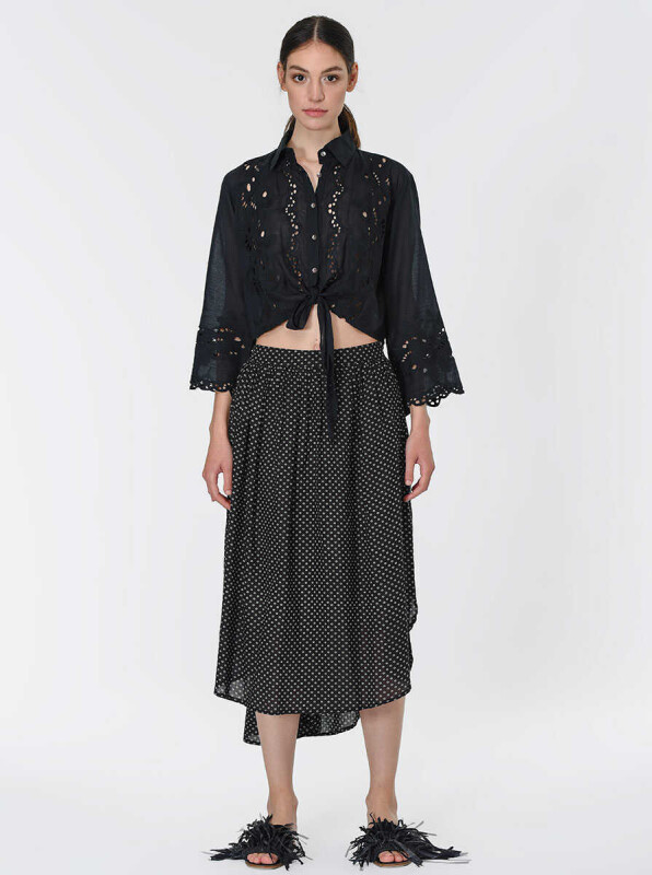 Puantiyeli Uzun Etek Standart Renk - 1