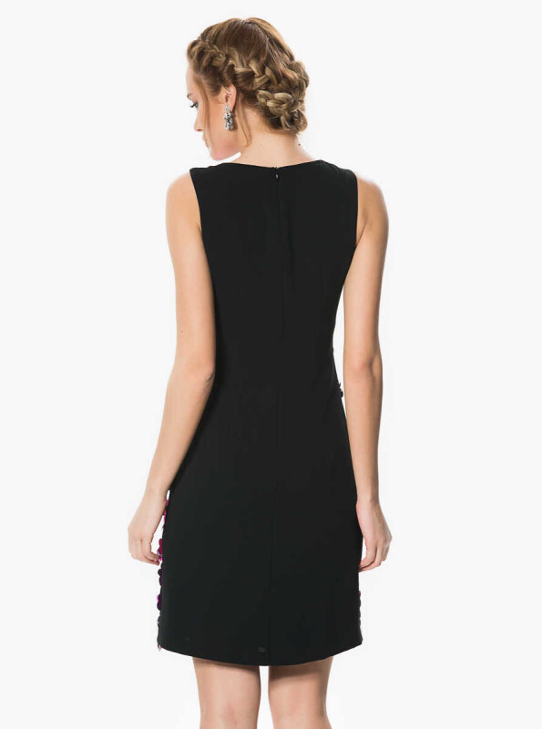 Pul Detaylı Abiye Elbise Fuşya - 2