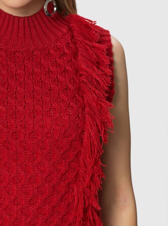  Püskül Detaylı Triko Kiremit - 3