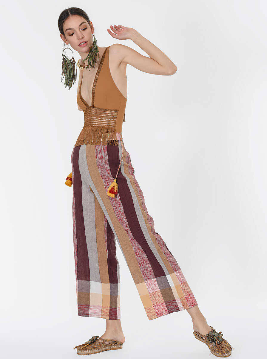 Püsküllü Renkli Kadın Pantolon Standart Renk - 3