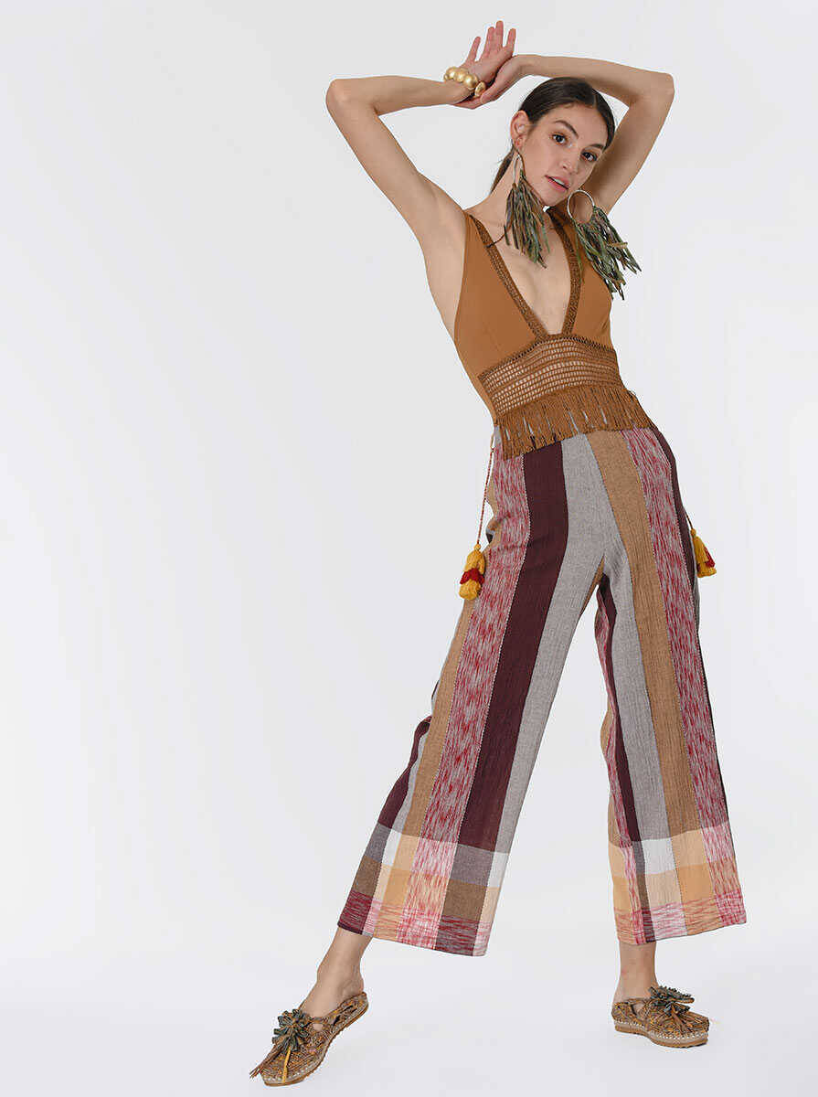Püsküllü Renkli Kadın Pantolon Standart Renk - 4