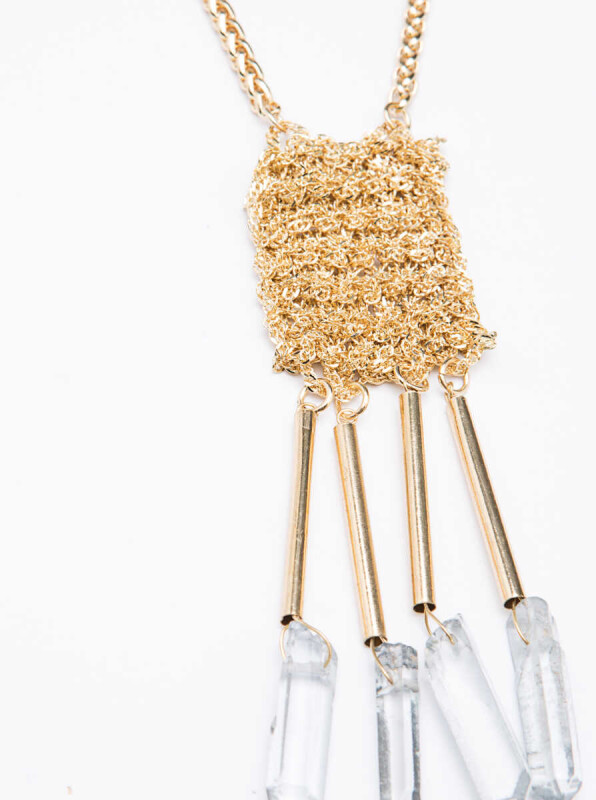 Püsküllü Zincir Kolye Gold - 2