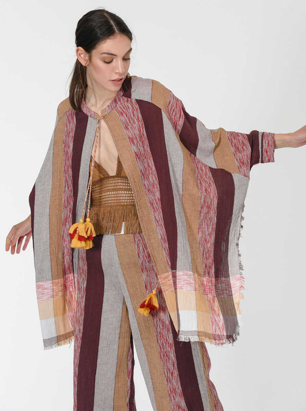 Renk Desenli Kimono Standart Renk - 4