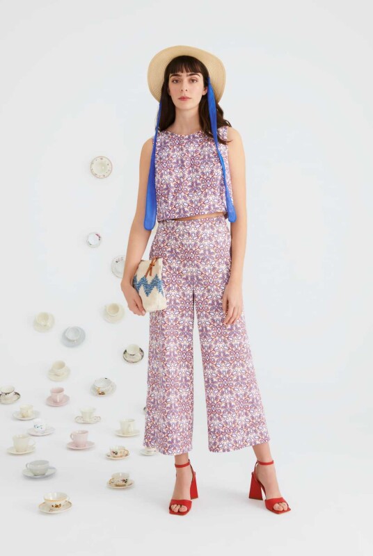 Renkli Desenli Bluz Standart Renk - 1