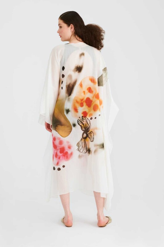 Renkli Desenli Kimono Standart Renk - 2