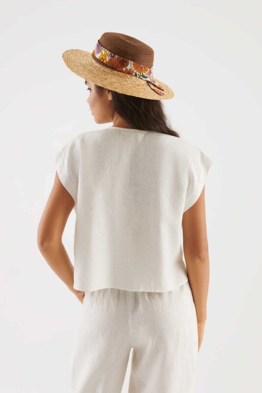 Renkli Hasır Sapka Standart Renk - Roman (1)