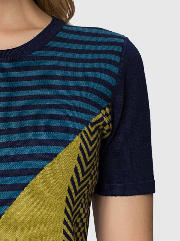  Renkli Kısa Kollu Triko Standart Renk - 3