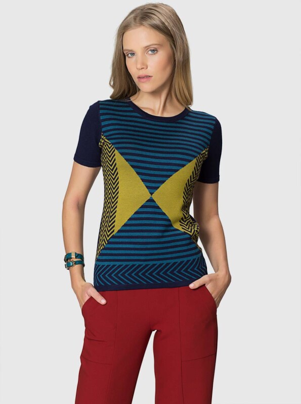  Renkli Kısa Kollu Triko Standart Renk - 4