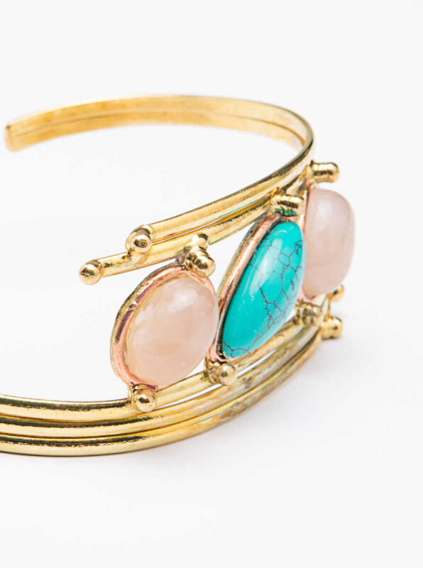 Renkli Taşlı Detaylı Bileklik Rose - 2