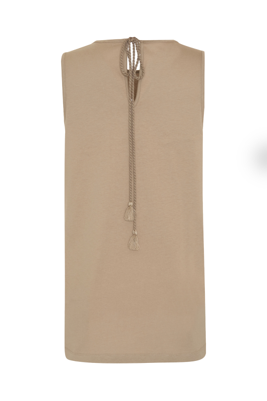 Şal Desenli Embrode Nakışlı T-shirt Kahve - 5