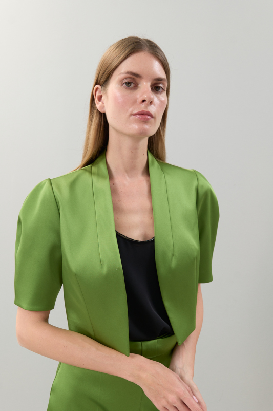 Saten Bolero Yeşil 