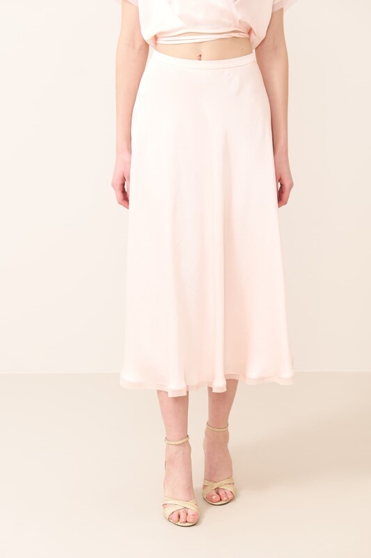 Saten Midi Boy Etek Pudra - 3