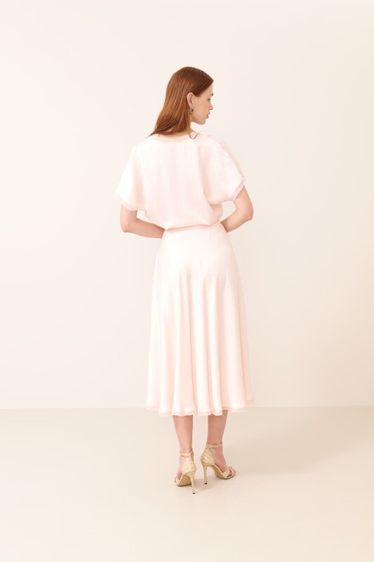 Saten Midi Boy Etek Pudra - 2