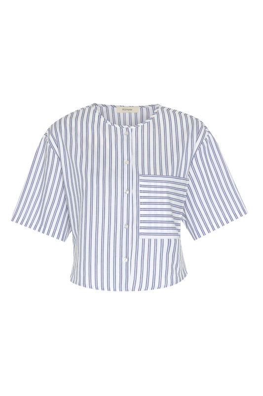 Sırt Dekolteli Bisiklet Yaka Crop Gömlek Standart Renk - Roman