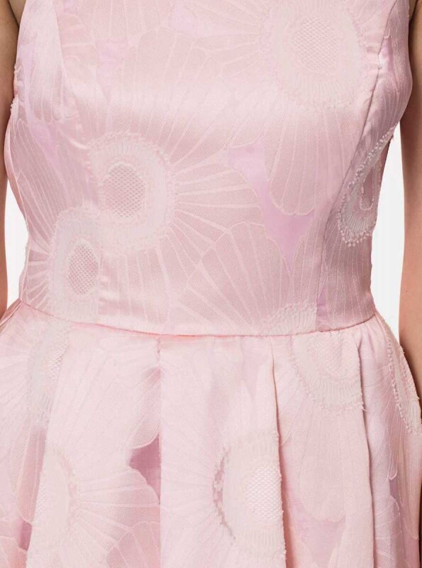 Sırt Detaylı Abiye Elbise Pembe - 4